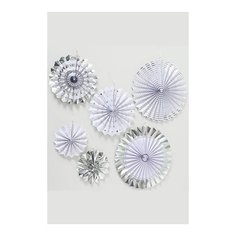 Набор бумажных украшений FIESTA, серебряный, 6 шт., Boltze 2003042-boltze