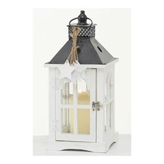 Винтажный фонарь наталле, дерево, стекло, белый, 39 см, Boltze 1015914-9825500