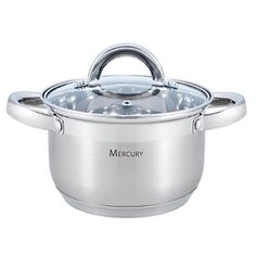 Кастрюля Mercury MC-6304, 6.5 л, серебристый