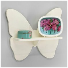 Полка настенная декоративная "Бабочка" белая Категория Мастер Рио