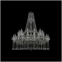 Хрустальная люстра 1413/24+12/530/h-160 Ni Bohemia Ivele Crystal