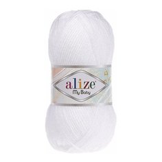 Пряжа для вязания Alize My baby 50г 150м (100% акрил) (55 белый), 5 мотков