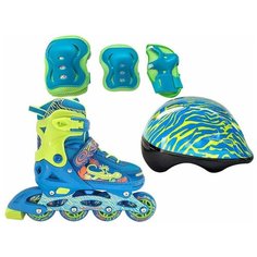 Tech Team Набор роликов Tech Team Jungle Set коньки, защита, шлем бирюзовые М (34-37)
