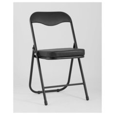 Стул складной джон, каркас черный, обивка кожзам черный Stool Group