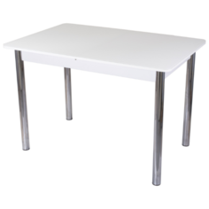 Стол кухонный раздвижной со стеклом Танго ПР БЛ ст-БЛ 02. Размеры стола (ДхШхВ): 110(147)х70х75 см Домотека