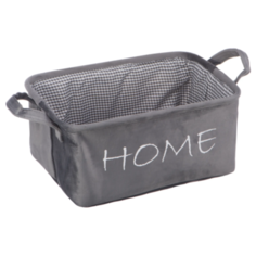 Корзина Велюр 340х220х160 мм 12 л полиэстер цвет серый Handy Home