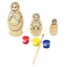 Десятое Королевство Набор для творчества.Матрешка под раскраску Курочка 11 см