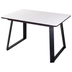 Стол кухонный раздвижной со стеклом Танго ПР-1 БЛ ст-БЛ 91-1 ЧР. Размеры стола (ДхШхВ): 120(157)х80х75 см. Домотека