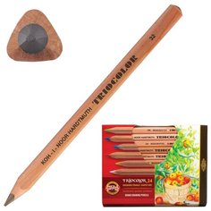 Карандаши цветные KOH- I- NOOR утолщенные "Triocolor", 24 цвета, трехгранные, 5,6 мм, неокрашенный корпус (3154N/24)
