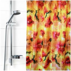 1566-1 Штора для ванной комнаты 180х180см Орхидея полиэстер Вилина