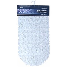 6805 Коврик с присосками для ванны "Морская галька" 36х69 см прозрачный Вилина