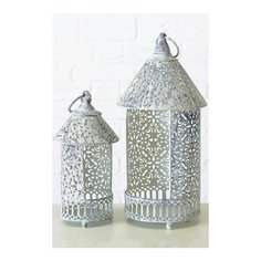 Подсвечники-фонари лаллия, металлические, светло-серые, 30-40 см (2 шт.), Boltze 2000870-boltze