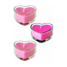 Декоративные свечи SWEET ROMANTIC в стеклянных подсвечниках, розовые, 4 см (набор - 3 шт.), Boltze 1003812-boltze
