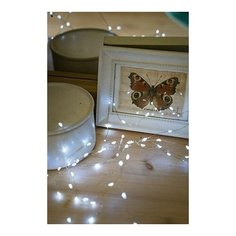 Гирлянда светлячки, 80 холодных белых mini LED- огней, 4 м, серебристый провод, батарейки, Koopman International AX970103