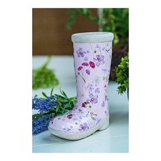 Декоративное кашпо-сапог VILLAGE FLOWERS малое, розовый, терракотовое, 16 см, Kaemingk 802596-розовый