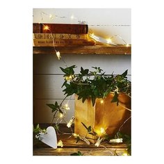 Светодиодная гирлянда прищепки CLIPPY, прозрачные, 30 теплых белых LED- огней, 2.9+1 м, серебристая проволока, батарейки, Star Trading