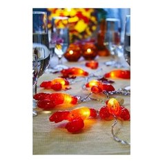 Декоративная светодиодная гирлянда весёлые раки, на батарейках, 10 тёплых белых LED- огней, 1.35 м, прозрачный провод, ST Star Trading