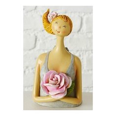 Декоративная статуэтка мисс лэтти С розой, полистоун, 17 см, Boltze 2010493-1