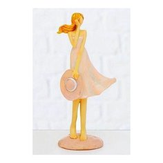 Декоративная статуэтка романтичная курортница со шляпой в руке, полистоун, 16 см, Boltze 2010816-2