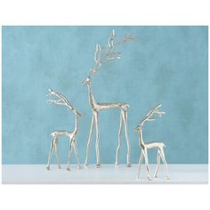 Набор статуэток олени фродди, серебряные, 29-67 см, Boltze 2004023-набор