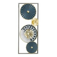 Интерьерное украшение на стену смиро, металлическое, серый антик с золотым 21х65 см, Boltze 1021767- серый