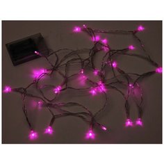 Гирлянда капельки света, 50 розовых LED- огней, 5+0.3 м, прозрачный провод, батарейки, Koopman International AXS300360- р
