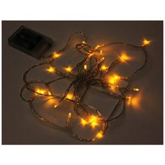 Светодиодная гирлянда разноцветная капель, 30 желтых LED ламп, 3+0,3 м, прозрачный провод, батарейки, Koopman Internatio