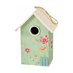 Скворечник декоративный домик С космеями фанерный, светло-салатовый, 22 см, Boltze 1020841-салатовый