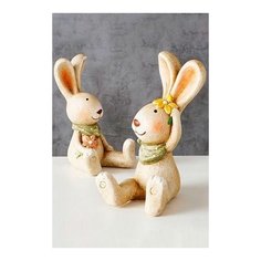 Пасхальные фигурки кролики джулли И джулс, терракота, 18 см (2 шт.), Boltze 1021414-набор