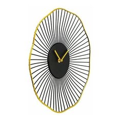 Настенные часы йоко, металлические, чёрные с золотым, 35 см, батарейка, Boltze 1021291-boltze