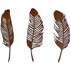 Панно настенное из дерева AFI DESIGN "Перья. 2 в 1", орех