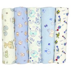 Многоразовые пеленки Forest kids фланель 90х90 для мальчикa 5 шт.