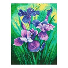 Алмазная мозаика Синие ирисы, Фрея 30x40 см.