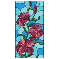 Алмазная мозаика Лилия. Витраж, Фрея 30x60 см.
