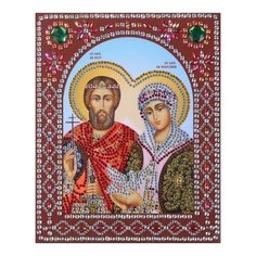 Алмазная мозаика Пётр и Феврония Муромские, Color KIT 20x25 см.