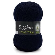 Пряжа Vita Sapphire (Сапфир) 1533 темно-синий 45% шерсть ластер, 55% акрил 100г 250м 5шт