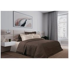 Постельное белье «Тирамису», Страйп- сатин (2 сп с евро простыней (2 нав) Текс Дизайн