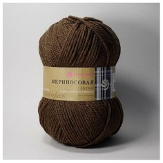 Пряжа Пехорка Мериносовая 5, 50 % мериносовая шерсть, 50 % акрил, 100 г, 200 м, 5 шт., 251 коричневый