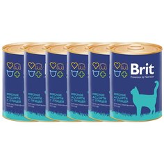 Влажный корм для стерилизованных кошек Brit с мясным ассорти, с птицей 6 шт. х 340 г Brit*