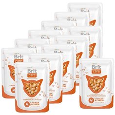 Влажный корм для кошек Brit Care, с курицей 12 шт. х 80 г (мини-филе) Brit*