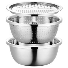 Миска-дуршлаг Kamille KM-5125, серебристый