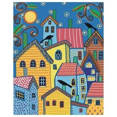 Картина по номерам Артвентура «Сказочные домики Карлы Жерар» (Холст на подрамнике, 50х40 см)