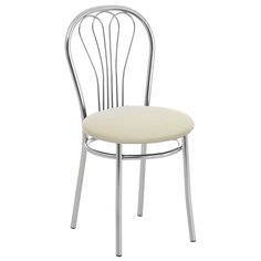 Стул Фабрикант "Венус", обивка иск.кожа кремовый, каркас хром