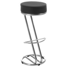 Стул барный Фабрикант "Зетта", обивка иск.кожа черный, каркас хром