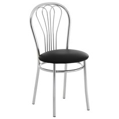 Стул Фабрикант "Венус", обивка иск.кожа черный, каркас хром DO, №350 (черный) , CH (под заказ)