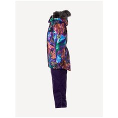 Комплект с полукомбинезоном Huppa Renely 2 41850230-11483 / 11463 / 11436 размер 128, пурпур с принтом/темно-лиловый