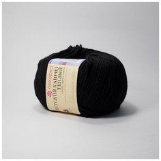 Пряжа Пехорка Детский каприз теплый 02 черный 50% мериносовая шерсть, 50% фибра 50г 125м 5шт