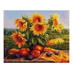 Алмазная мозаика Подсолнухи, PaintBoy 40x50 см.