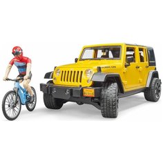BRUDER Внедорожник WRANGLER RUBICON UNLIMITED c велосипедистом и фигуркой