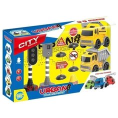 Shenzhen toys Набор Строительная техника (свет,звук) желтый в коробке